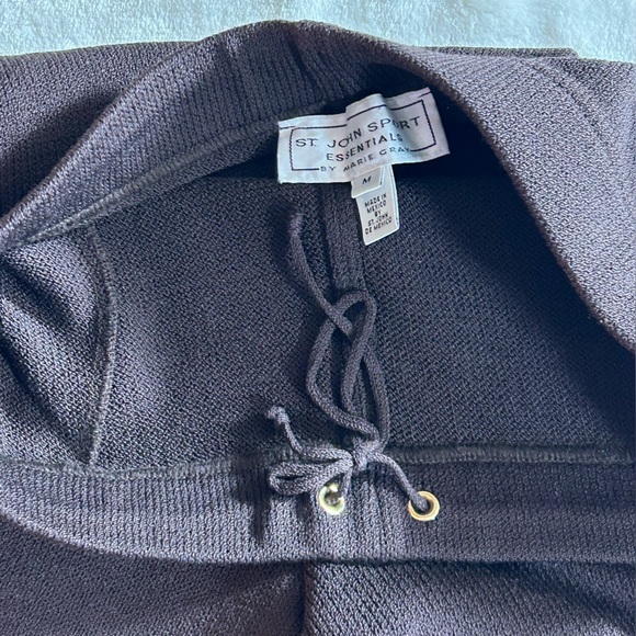 St. John Sport Essentials Marie Grey Classic Brown Trousers Elastic Waist Size M - Picture 9 of 13